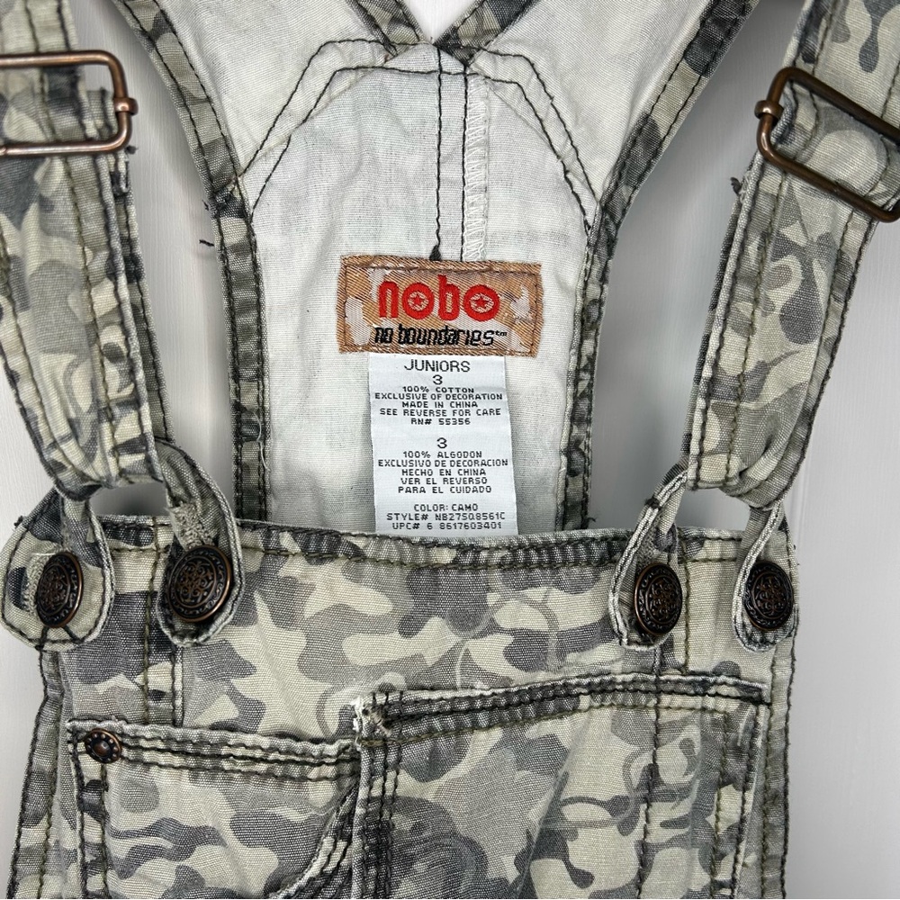 Y2K NOBO‎ Camo Short Overalls Size 3 - Picture 3 of 5